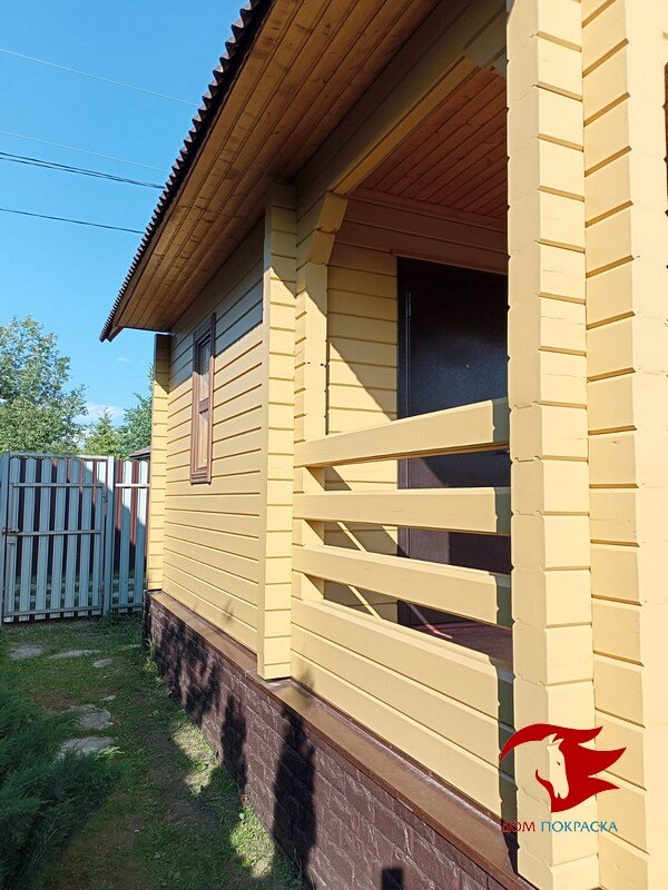 Покраска дачного дома из бруса результат работ