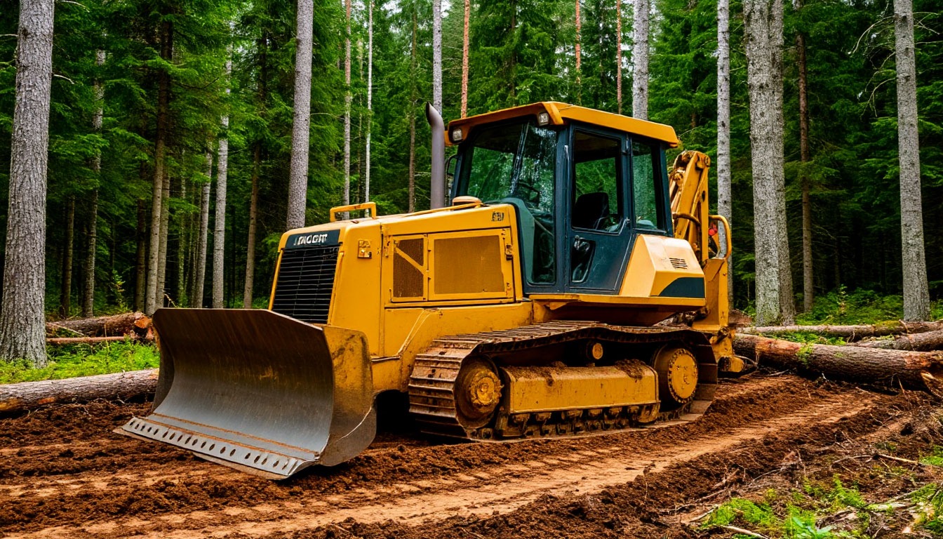 бульдозер для лесозаготовки