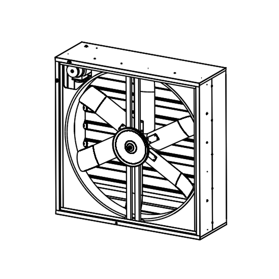 Вентилятор осевой с жалюзи промышленный