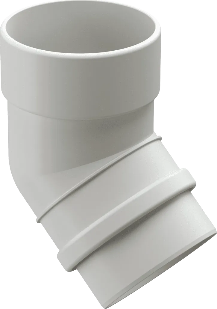 Колено 45° d100 мм Docke Lux, Пломбир (RAL9003)
