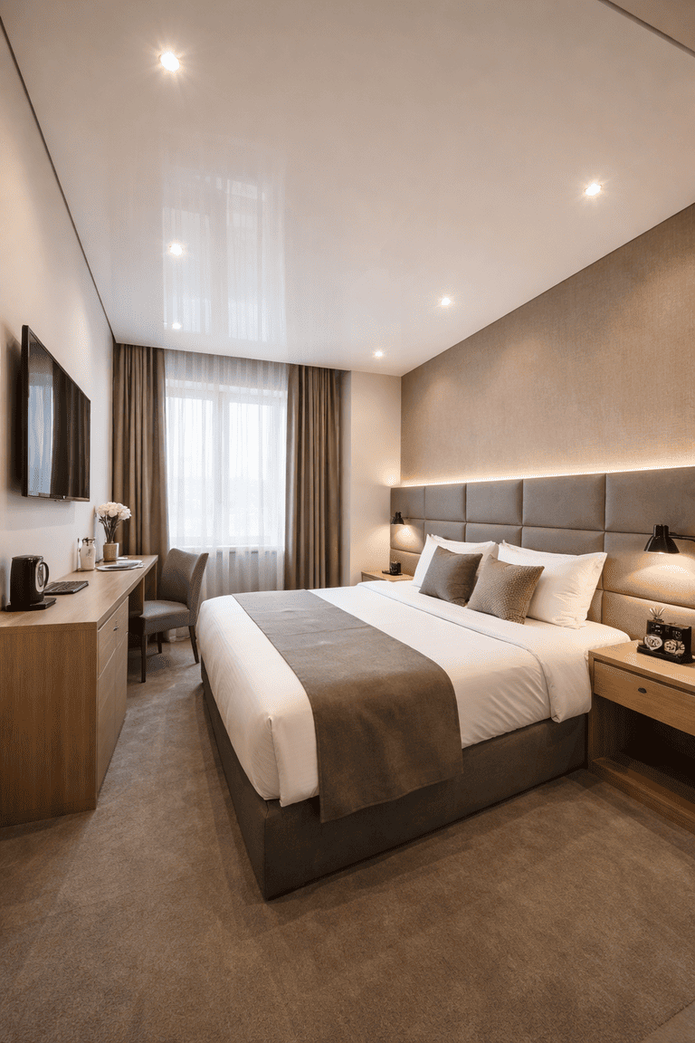 натяжной потолок с точечными светильниками с точечными светильниками