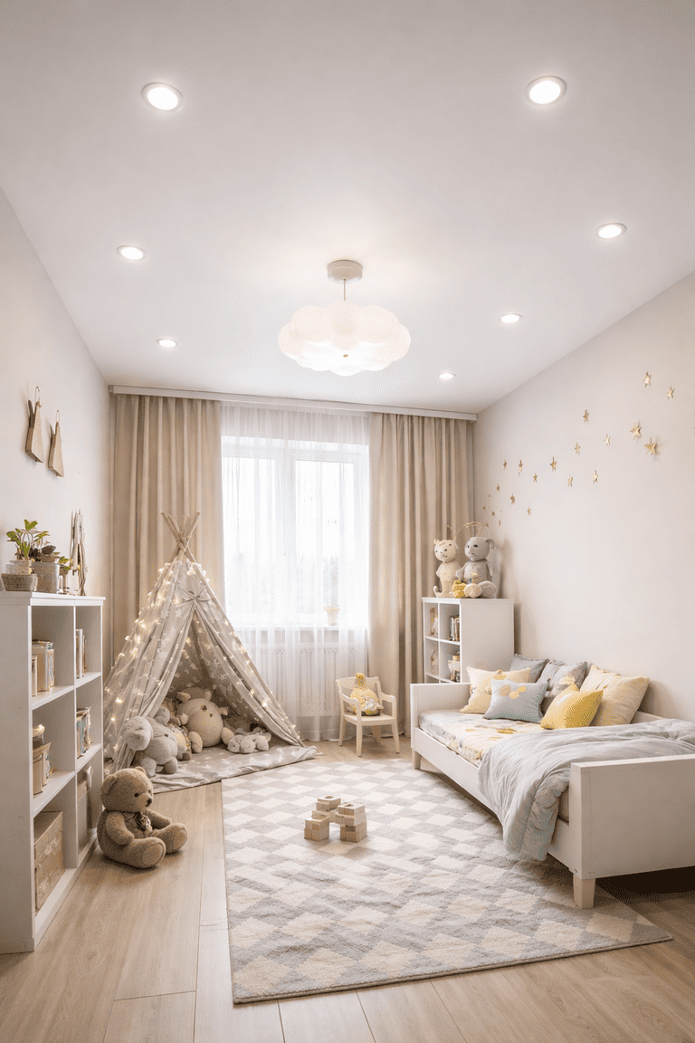 натяжной потолок с точечными светильниками с точечными светильниками