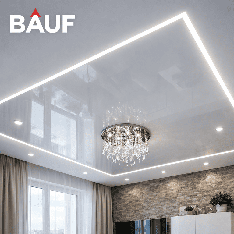 натяжной потолок с точечными светильниками с точечными светильниками