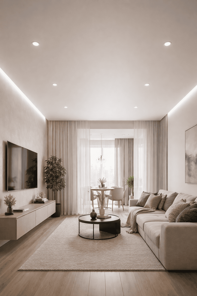 натяжной потолок с точечными светильниками с точечными светильниками