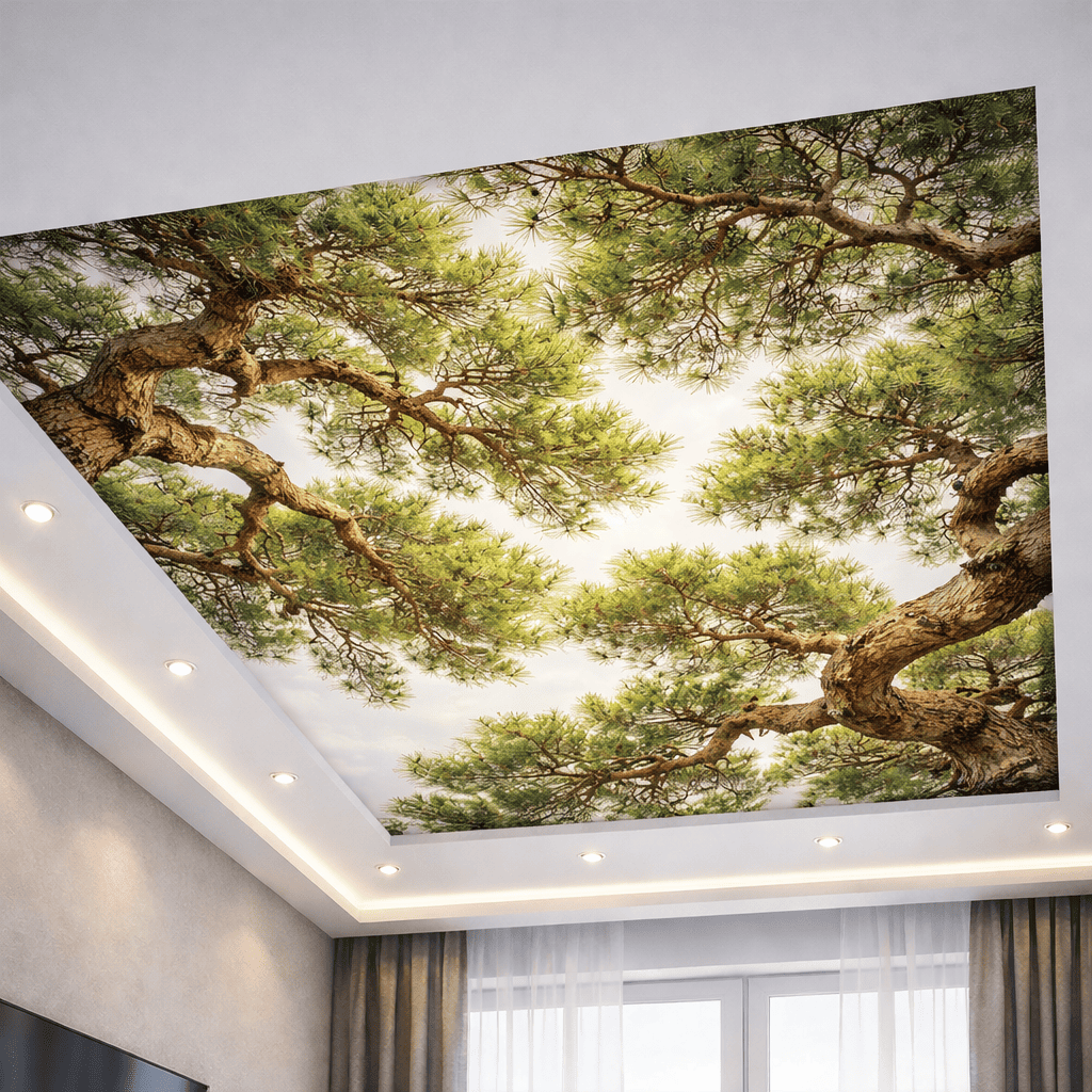 натяжной потолок с точечными светильниками с точечными светильниками