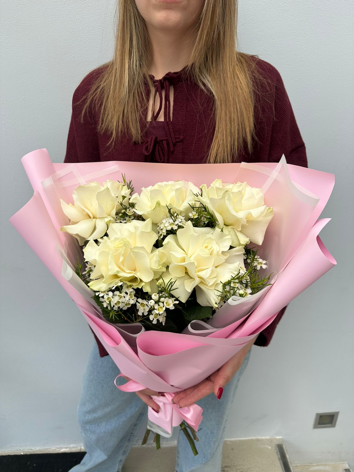 Букет цветов "Весенний луг". Доставка цветов в Южно-Сахалинске. Цветочная мастерская Лейка.