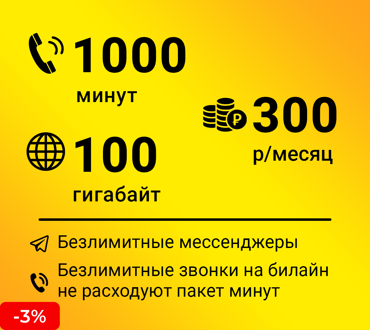 Самый дешевый тариф 
