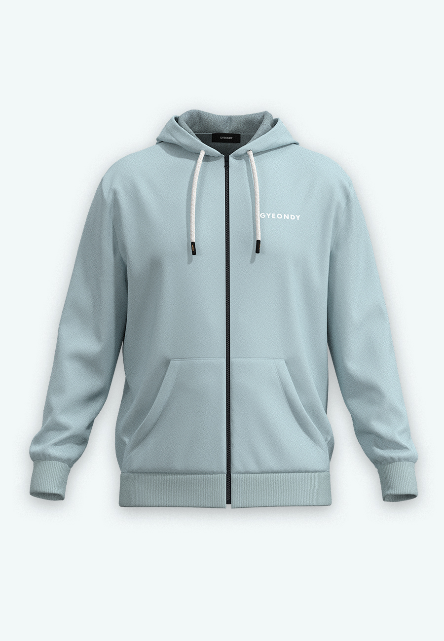 Худи на молнии мужской Худи на молнии цвет светло-голубой