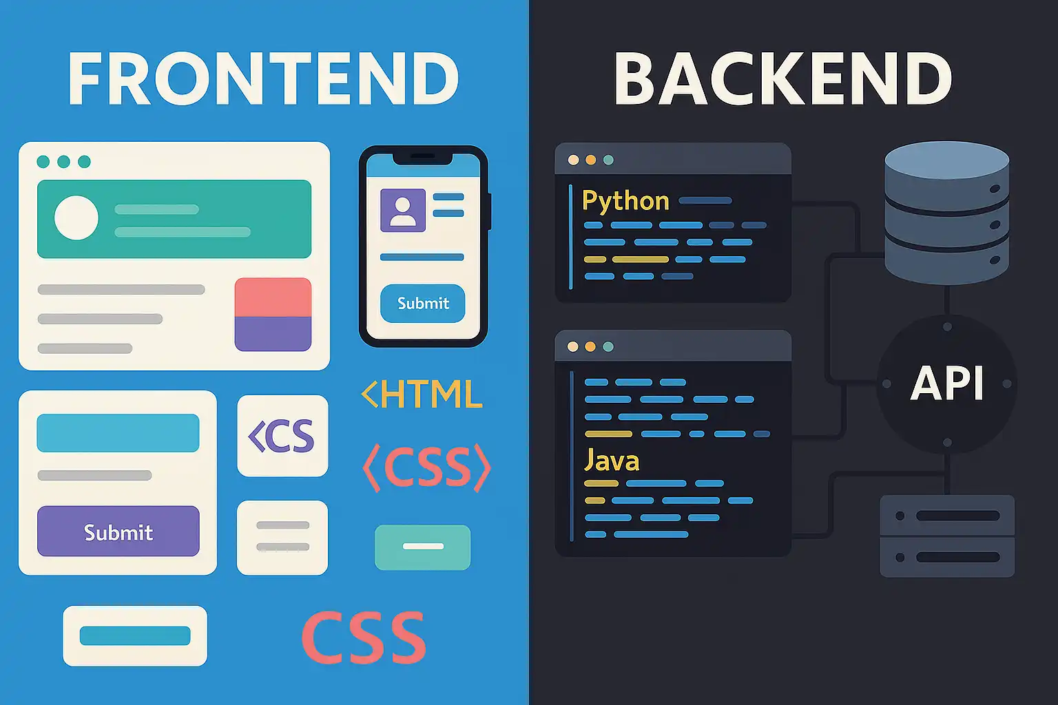 Отличия backend от fronted фото