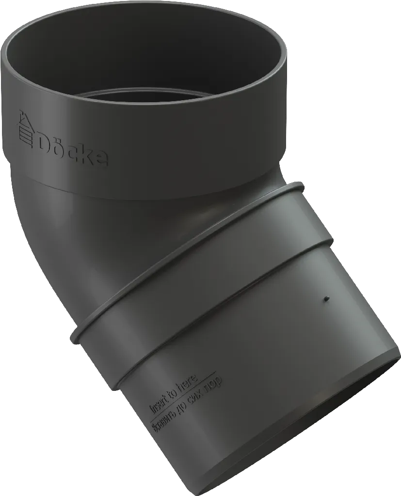 Колено 45° d80 мм Docke Standard, Серый (RAL7024)