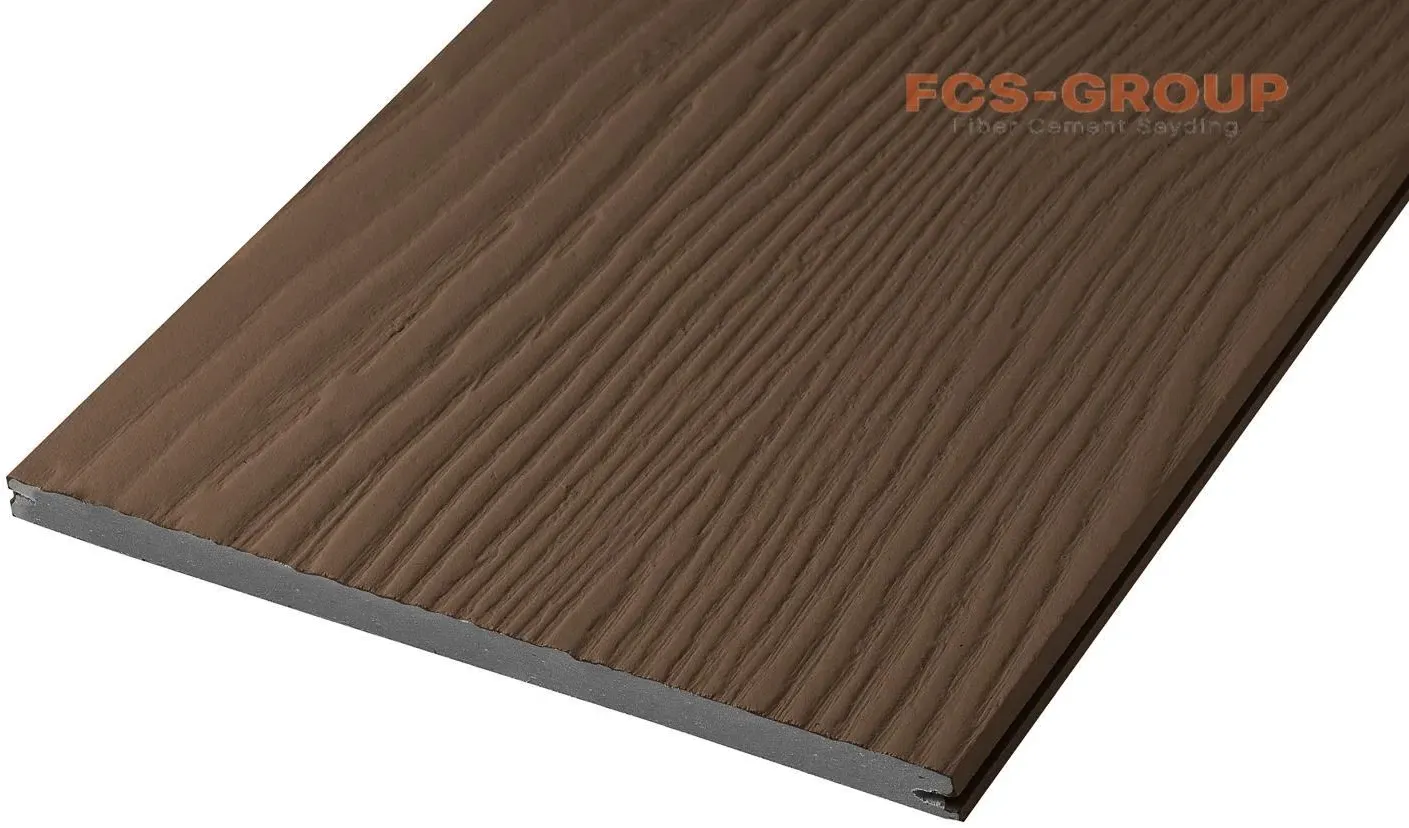 Фиброцементный сайдинг FCS Wood Line, 3000х190х10 мм, F21 Коричневая глина