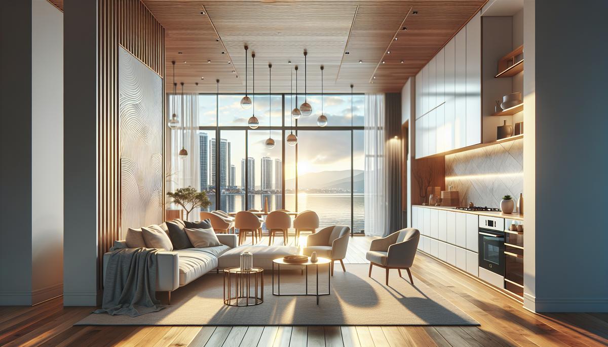 Светлая современная квартира в Батуме с видом на город