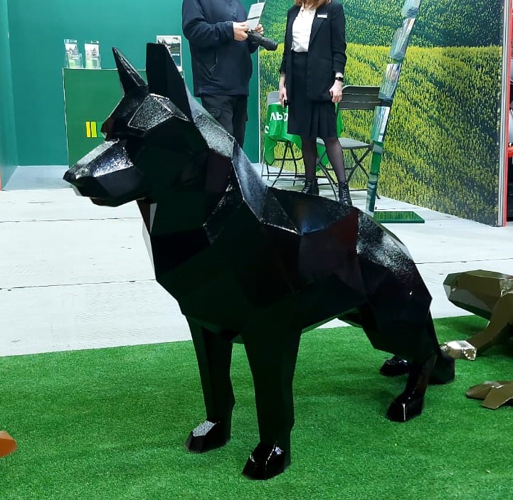 Полигональная фигура из стали Овчарка