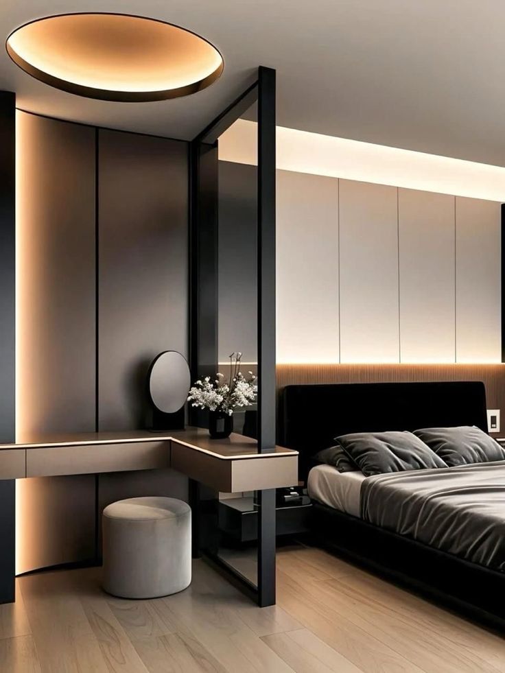 Спальня в стиле минимализм - дизайн интерьера Москва