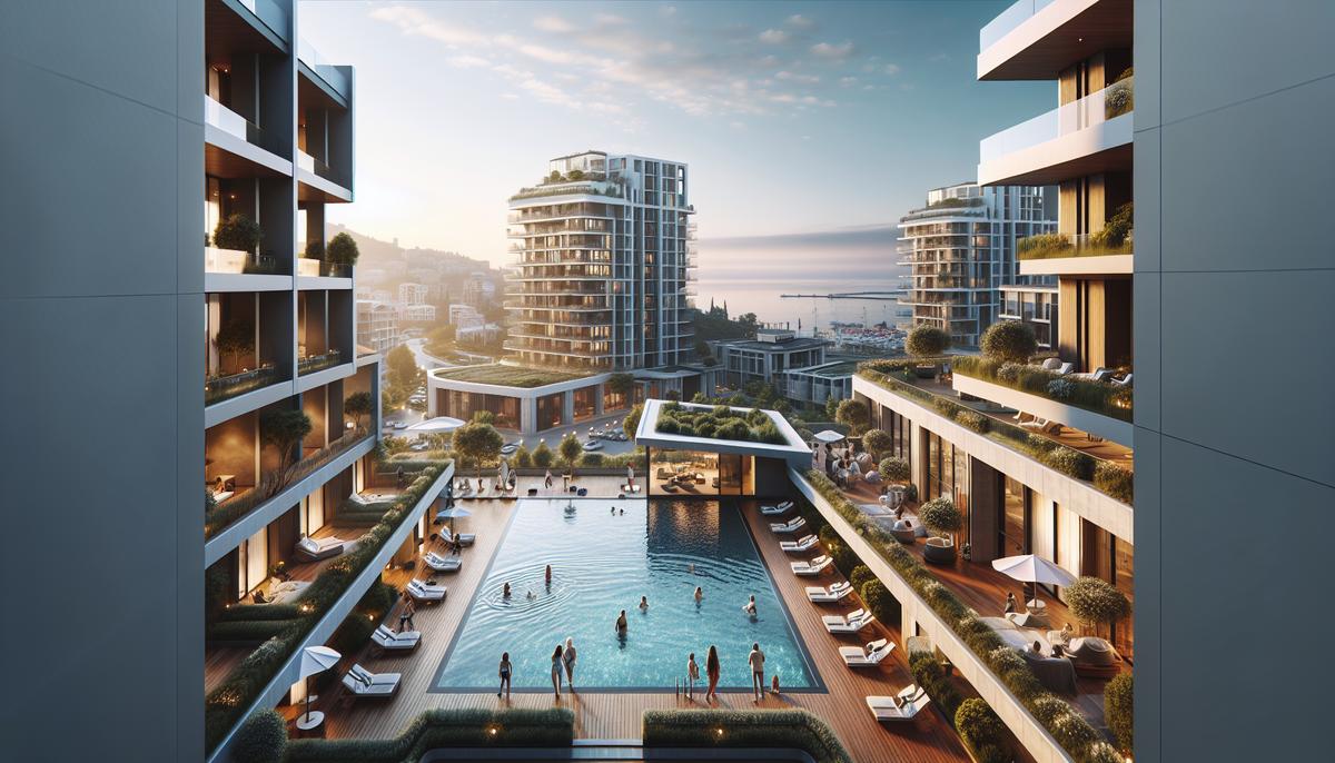 Лучшие жилые комплексы с бассейном в Батуми Жилой комплекс с бассейном и видом на море в Батуми