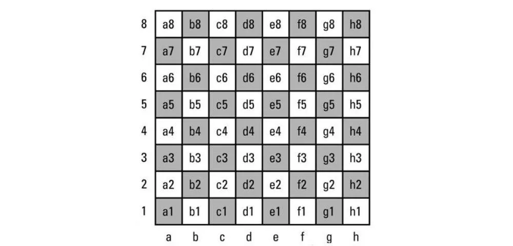 Координаты ячеек в шахматной нотации