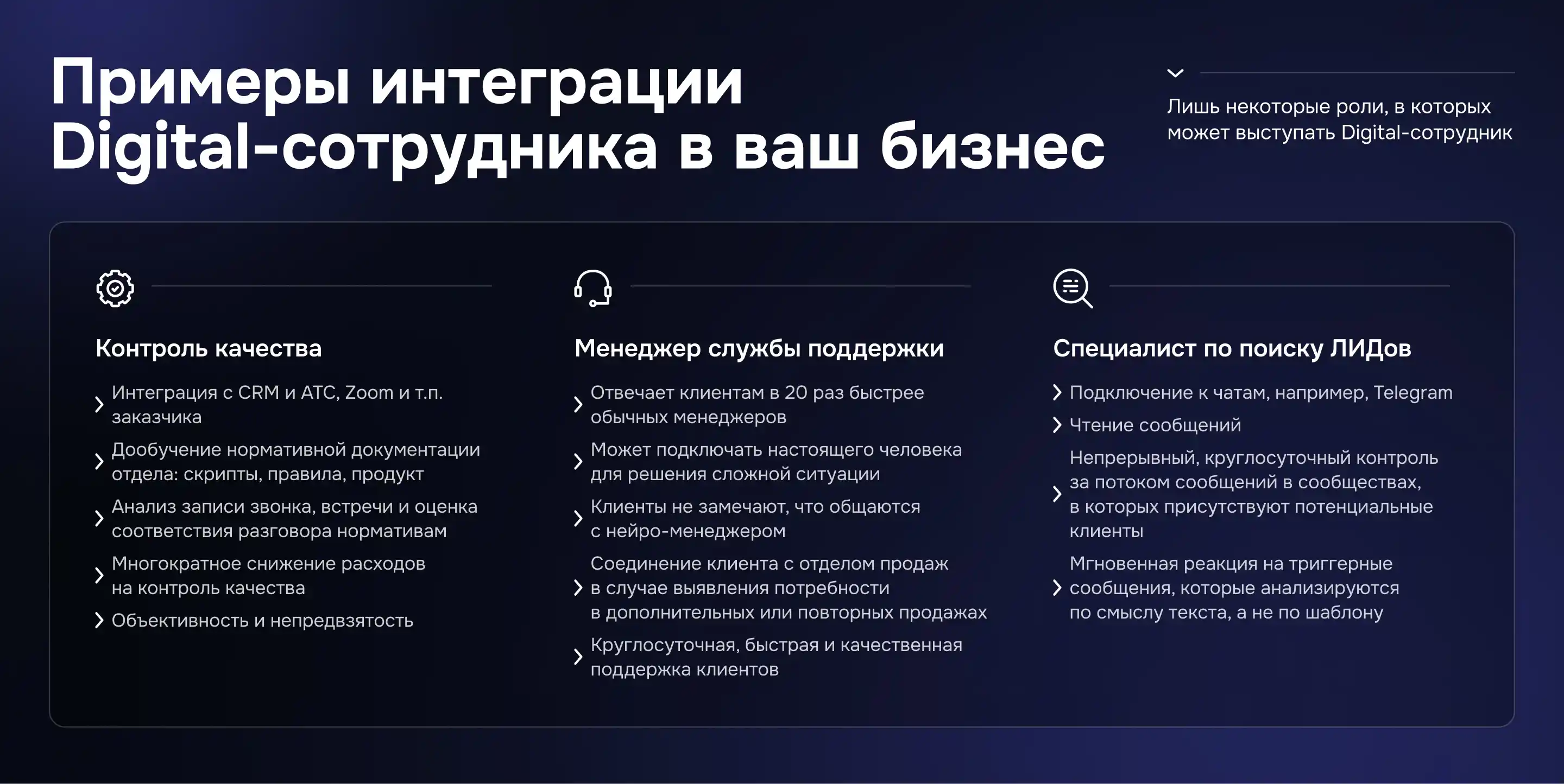 Интеграция Digital-сотрудника, ai ассистент