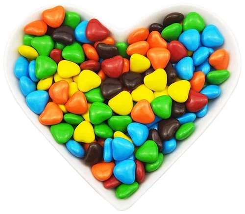 Конфеты ДРАЖЕ шоколадное ГУРМЕ М&М сердечки, вес