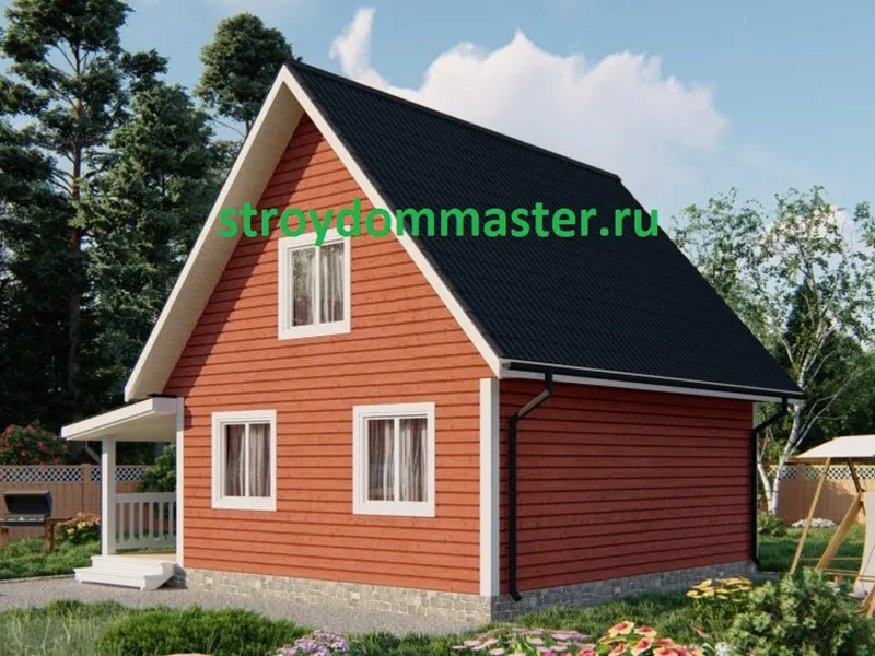 ГОСТЕВОЙ ДОМ 6Х7М. С МАНСАРДОЙ И ТЕРРАСОЙ 2Х6М