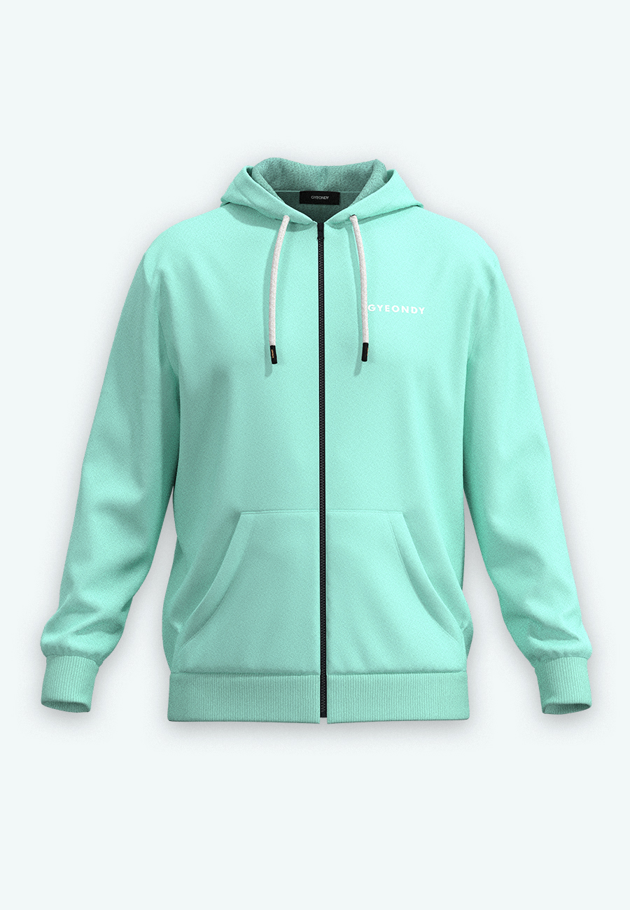 Худи на молнии мужской Худи на молнии цвет светло-бирюзовый