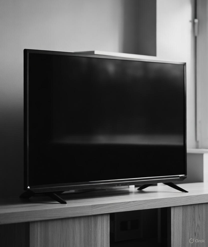Чёрно-белое изображение телевизора