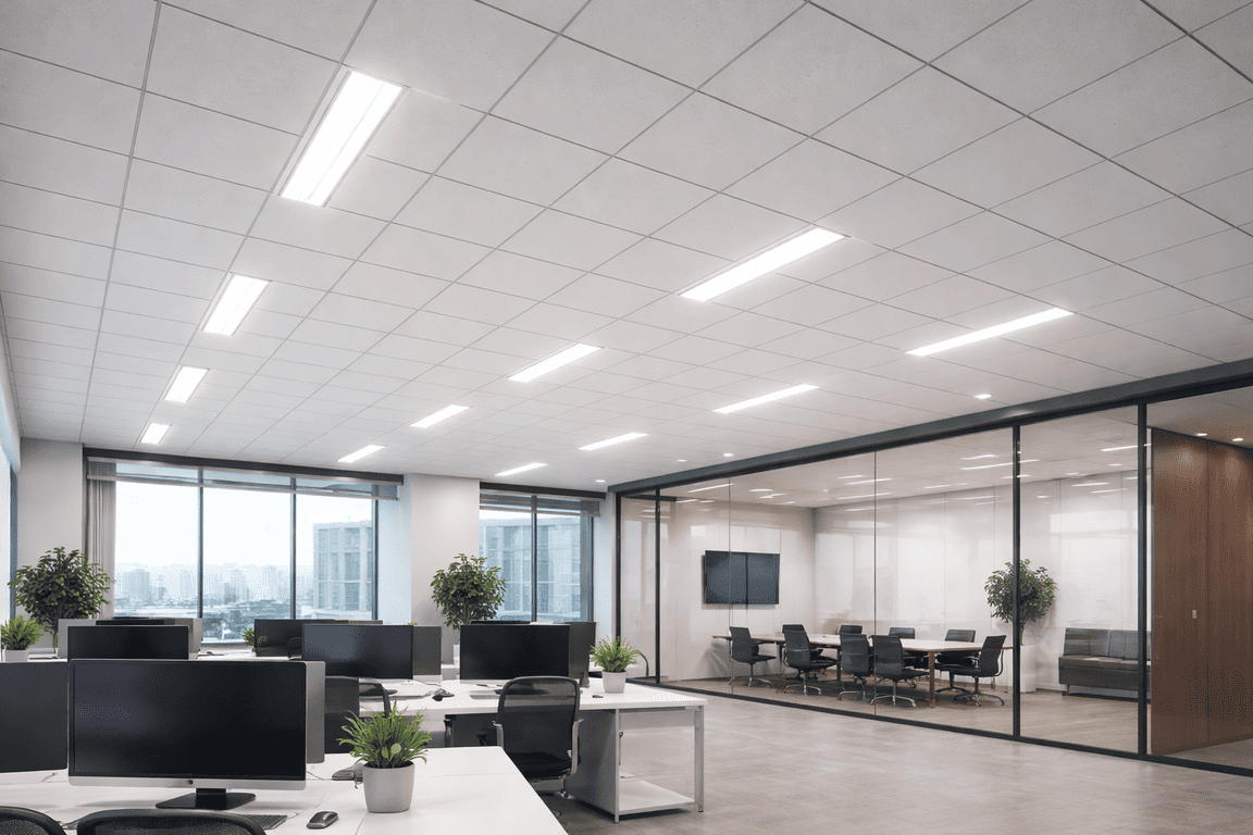 натяжной потолок с точечными светильниками с точечными светильниками