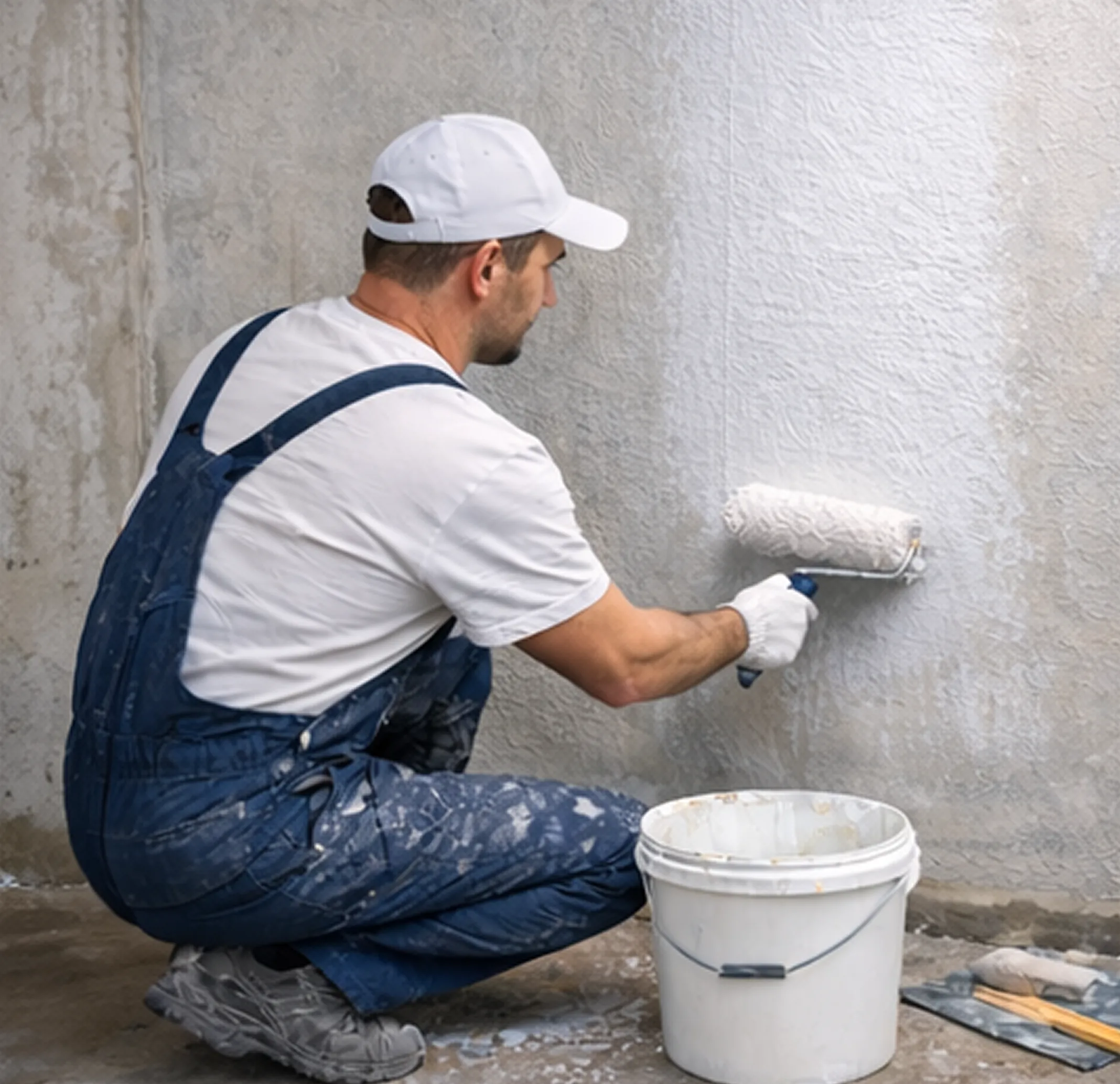 Грунтовка поверхности стен перед механизированной штукатуркой