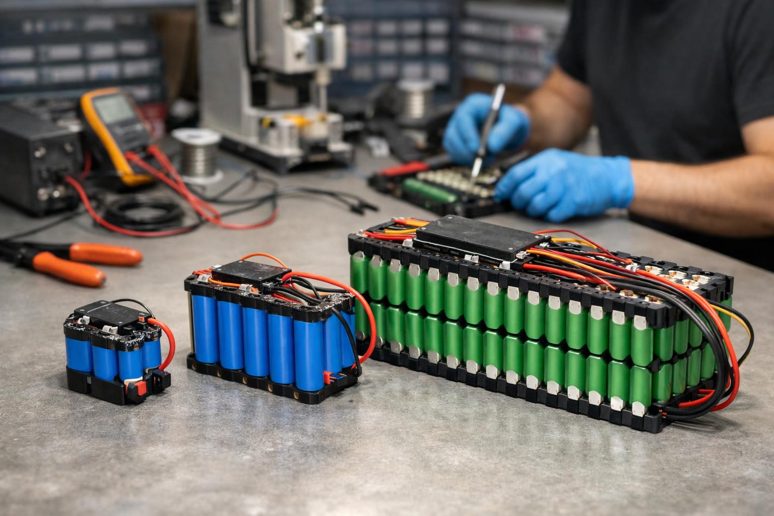 Сборка литиевых батарей 2s, 3s2p, 22s3p на заказ под проект Сборка литиевых батарей 2s, 3s2p, 22s3p на заказ под проект