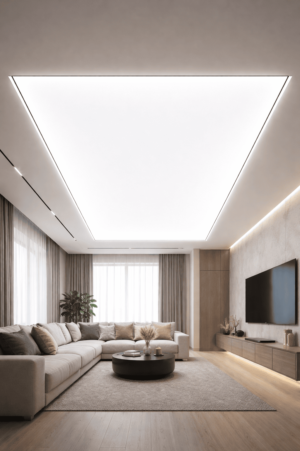 натяжной потолок с точечными светильниками с точечными светильниками