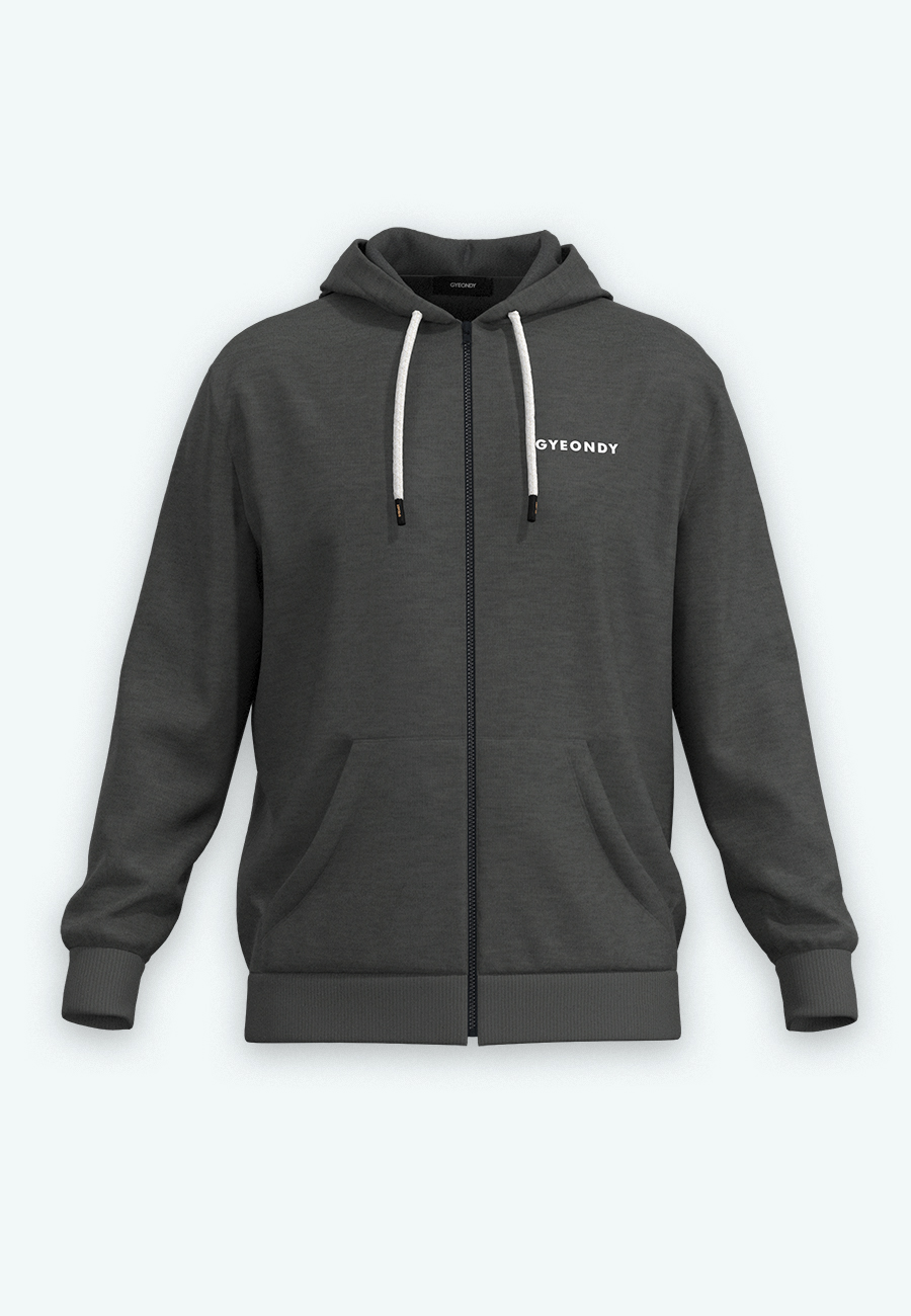 Худи на молнии мужские Худи на молнии цвет темно серый-меланж