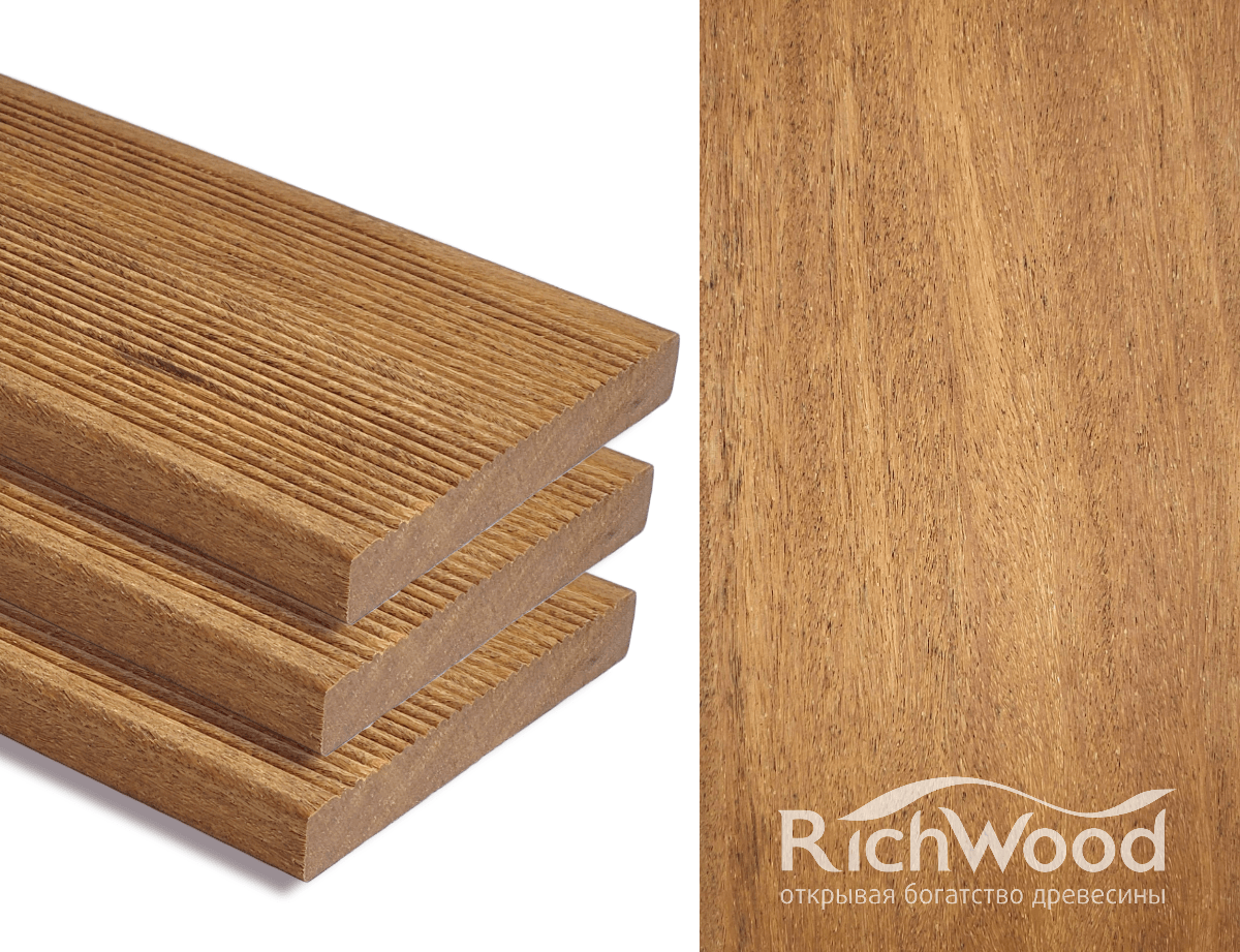 Азобе Тёмно-красная доска из железного дерева азобе (Бонгосси)