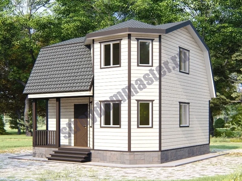 Каркасный дом ЛИДЕР ЛОМАН 7Х7