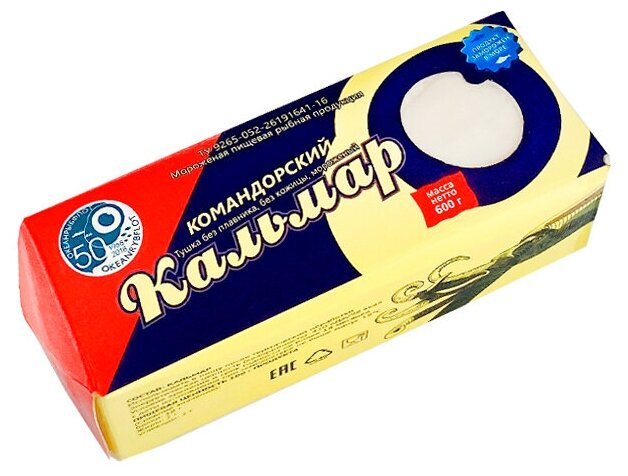 Кальмар тушка Командорский (цена за 600гр) за 570 рублей