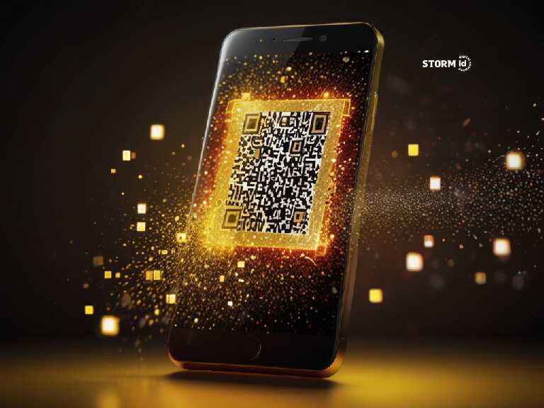 Смартфон с QR-кодом - статья о контекстной коммерции