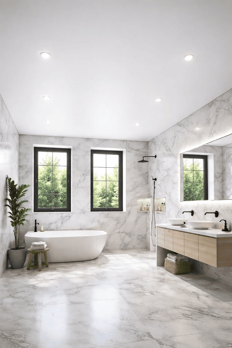 натяжной потолок с точечными светильниками с точечными светильниками