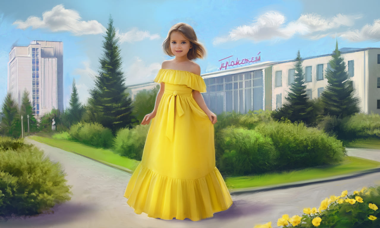 Платье в пол для девочки