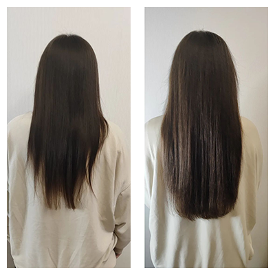 Капсульное наращивание волос — пример работы мастера | ELZA Видное Пример работы мастера — капсульное наращивание волос 280 капсул, длина 55 см, салон ELZA Видное