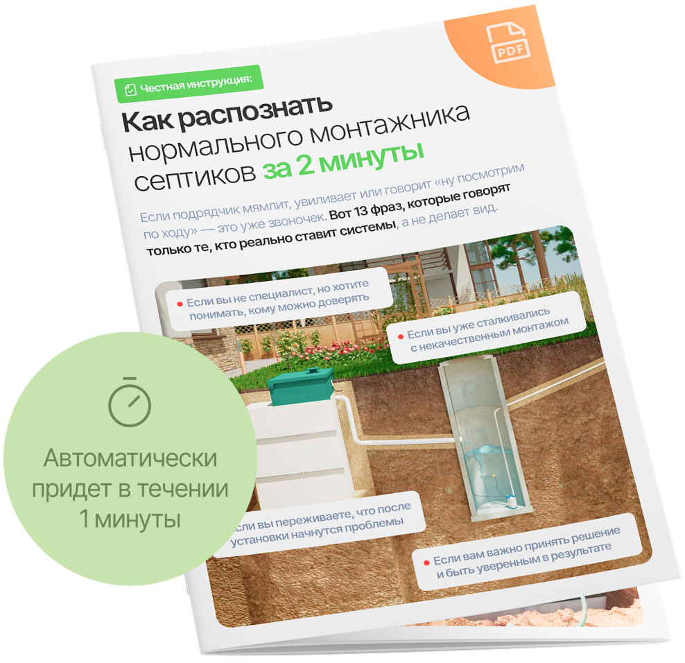 Обложка PDF инструкции о том, как выбрать септик