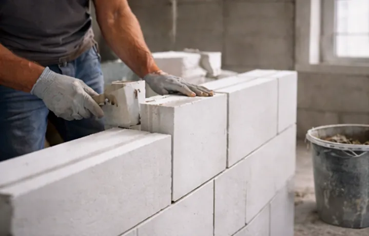 Перегородки из силикатного блока при черновом ремонте