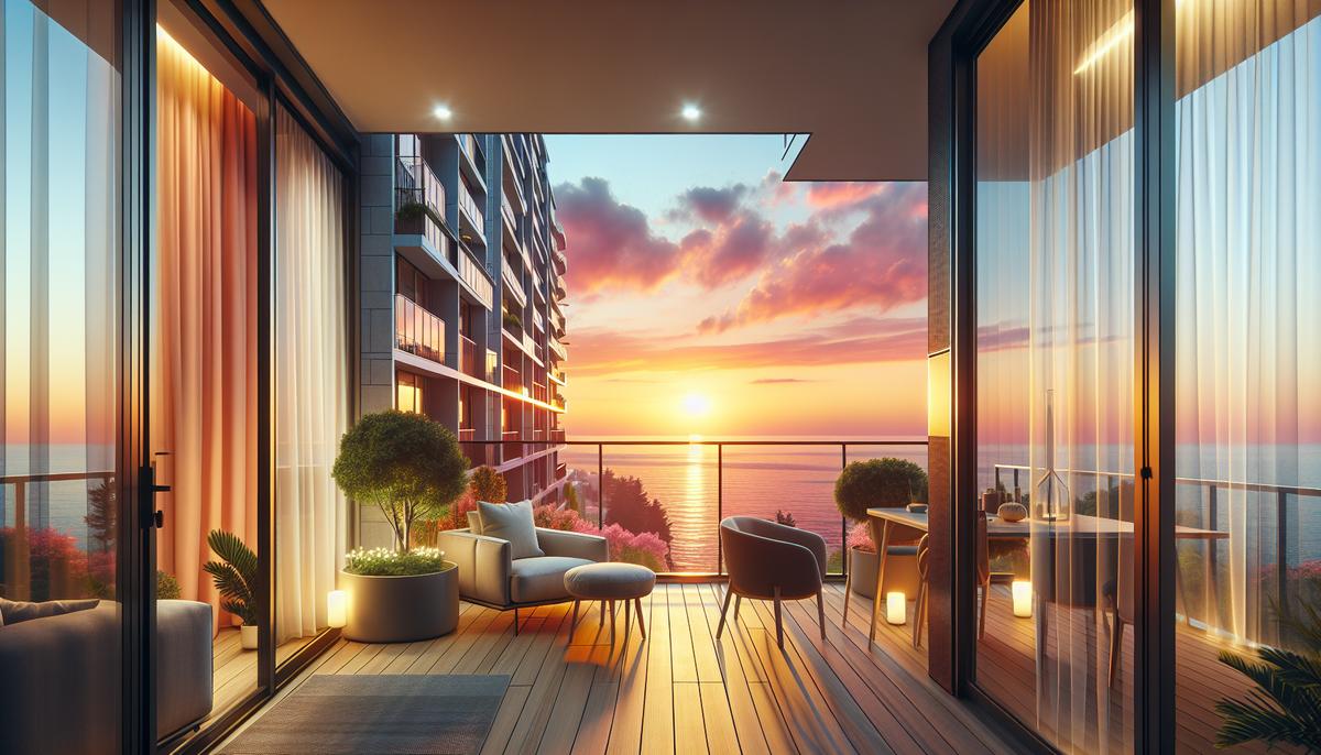 Апартаменты с видом на море в прибрежном городе Грузии