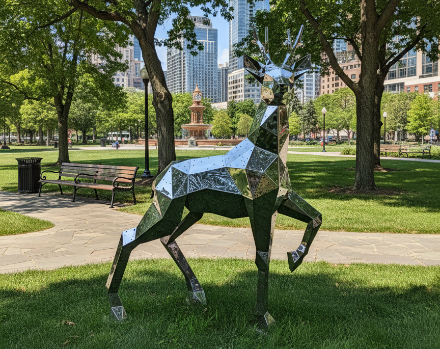 Полигональная скульптура Панда