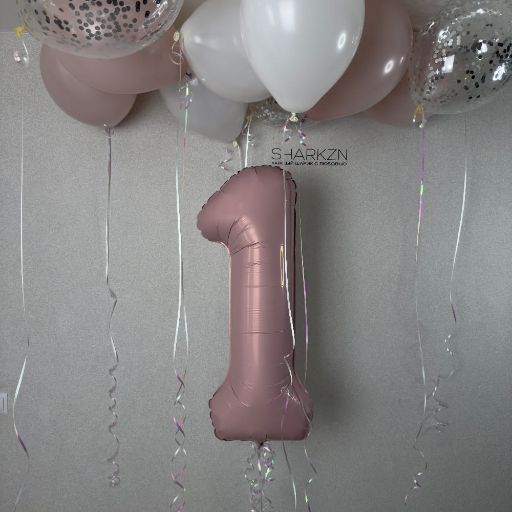 Розовые шары на 1 годик