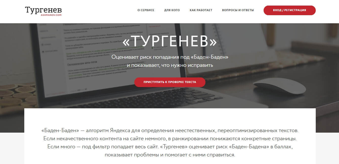 Сервис Turgenev для проверки сайта