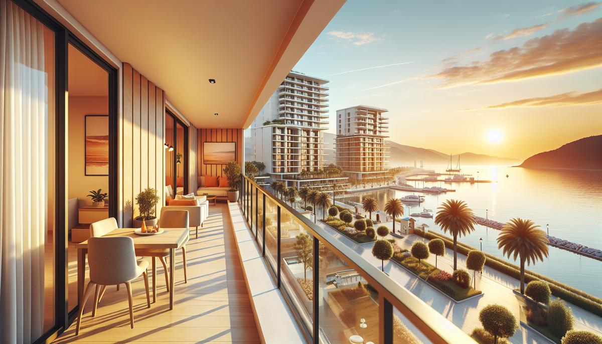 Панорама набережной Батуми и квартиры рядом с пляжем