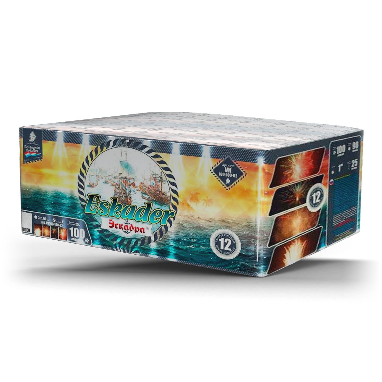 Салют VH100-100-02  Эскадра, 100 залпов, 1 калибр