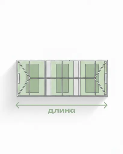 Схема теплицы с указанием длины