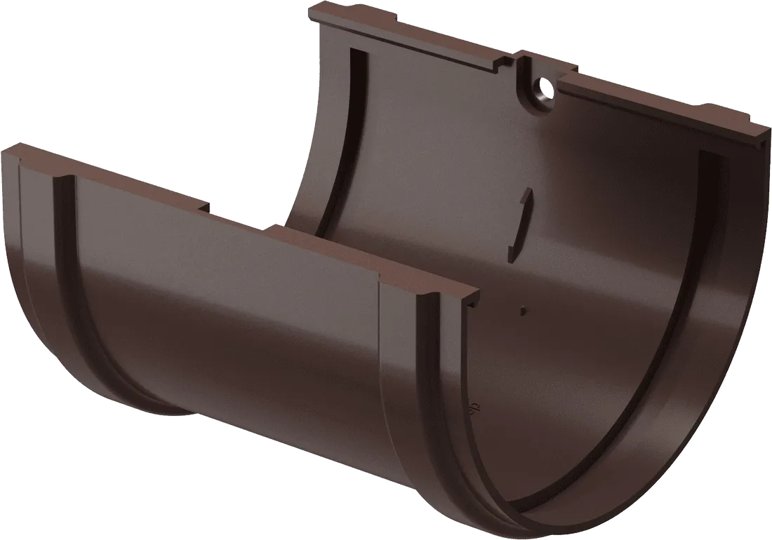 Соединитель желобов d120 мм Docke Premium, Шоколад (RAL8019)
