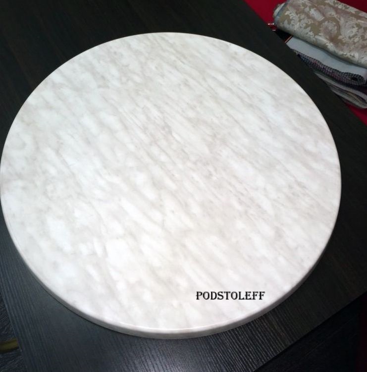 Столешница Werzalit круглая white mramor №410 для кафе и бара