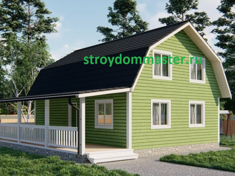 ГОСТЕВОЙ ДОМ 7Х9М. С МАНСАРДОЙ И ТЕРРАСОЙ 2,5Х9М