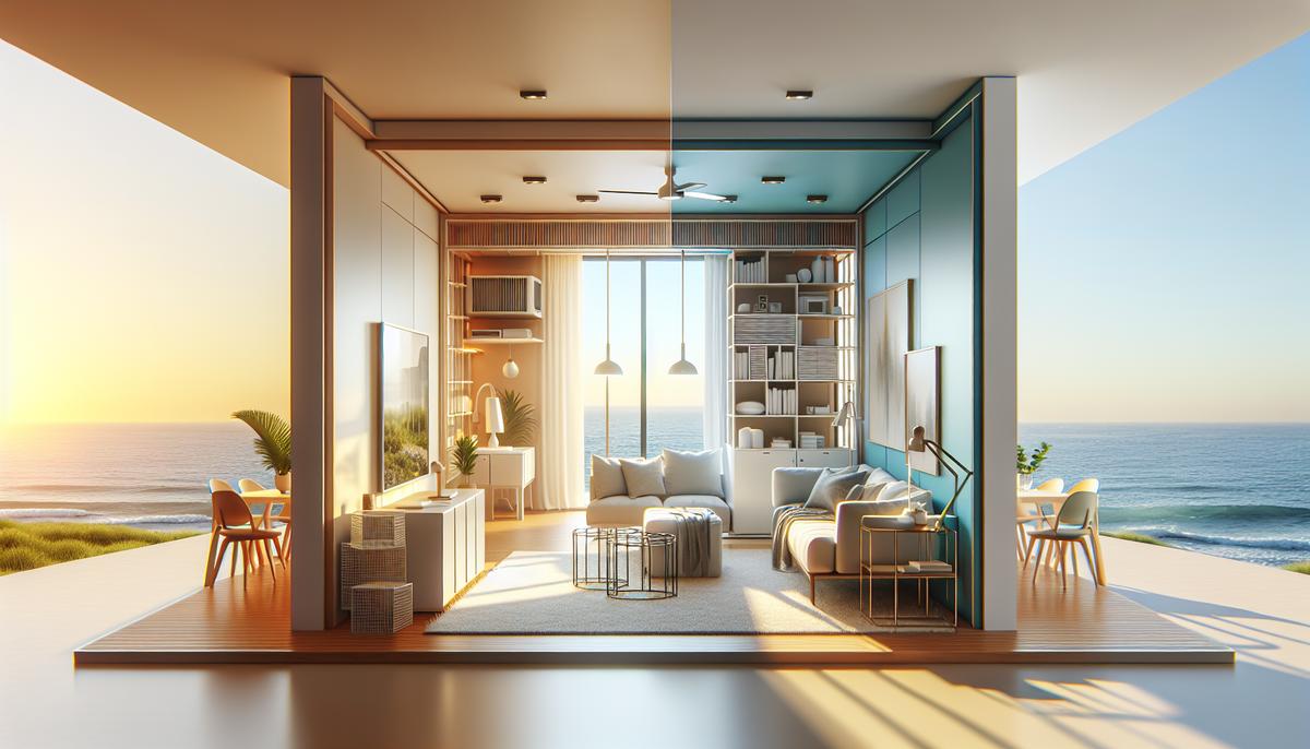 Сравнение студии и однокомнатной квартиры в Батуми, интерьер и вид на море